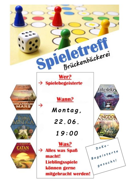 Spieleabend mit der Brückenbäckerei!